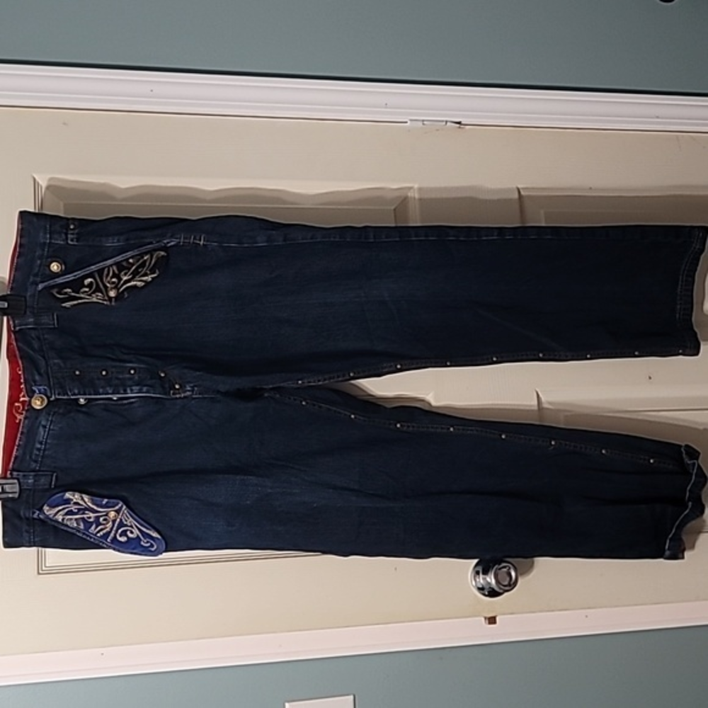CROWN HOLDER Royalty Jeans Dark Blue Denim Men's 38 Good‎ Condition.